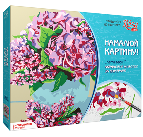 Картина за номерами Rosa Start «Квіти весни» у картонній упаковці, 35x45 см 