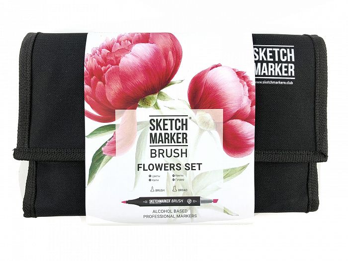 Набір маркерів SKETCHMARKER BRUSH 24 Flowers Set - Квіти (24 маркери + сумка органайзер) 