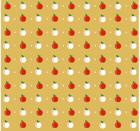 Фетр с рисунком «Яблочки на бежевом», 25х25 см
