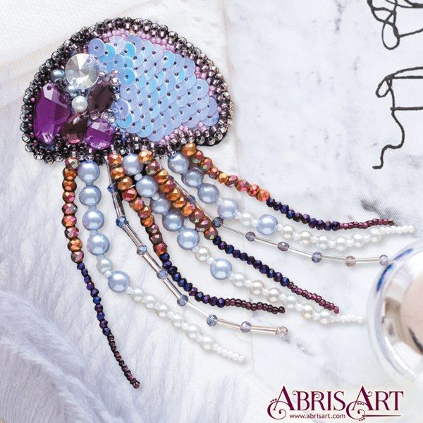 Набор для вышивки бисером на натуральном художественном холсте «Медуза» (5.8х11см)