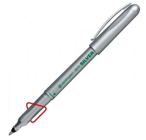 Тонкий маркер Centropen Silver 2670, 1 мм, Срібло 
