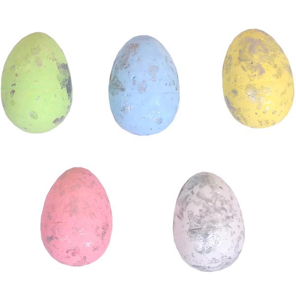 Яйця декоративні, пінопласт, кольорові із сріблом CX19-040E, 4 см, 18 шт/уп.  - фото 4