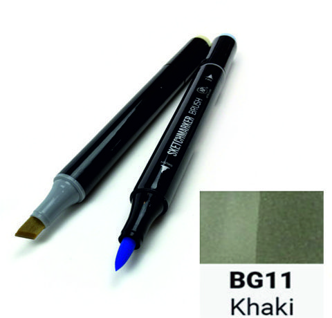 Маркер SKETCHMARKER BRUSH, колір ХАКІ (Khaki) 2 пера: долото та м'яке, SMB-BG011 