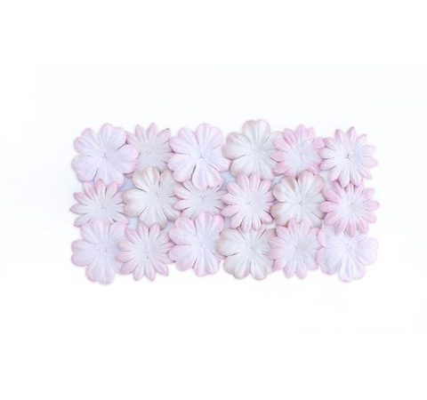 Квіточки з паперу «Білі з рожевим», D-28 мм, 20 шт/уп. 
