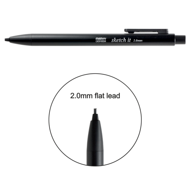 Механічний олівець для малюнку, грифель (форма долото), 2х60 мм. 