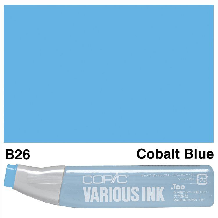 Чернила для маркеров Copic Various Ink, #B-26 Cobalt blue (Синий кобальт)