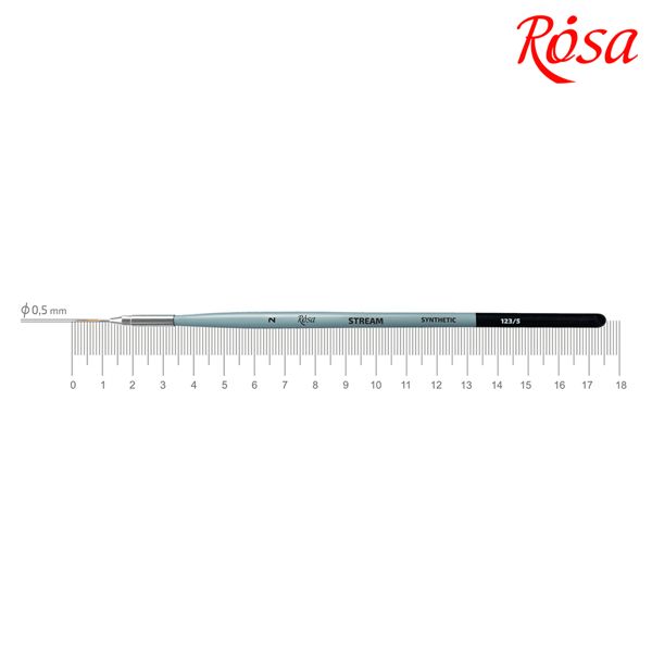 Пензель ROSA STREAM 123/5, синтетика кругла лайнер, коротка ручка, №2  - фото 1