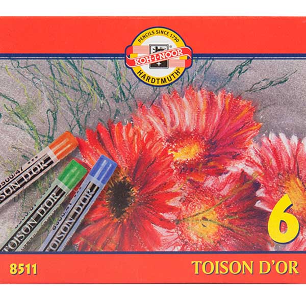 Пастель сухая TOISON D'OR, 6 цветов - фото 1