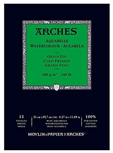 Arches альбом для акварели холодного прессования Arches Cold Pressed 300 гр, 21x29,7 см (12)