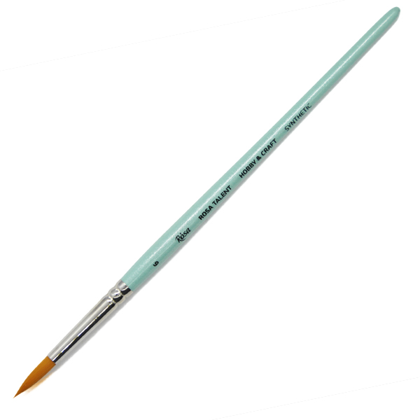 Синтетичні круглі пензлики Rosa Talent, коротка ручка, №6 