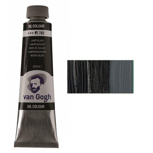 Масляная краска Van Gogh, САЖА ГАЗОВАЯ (702), 40 мл. Royal Talens