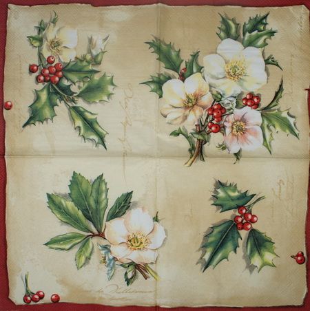 Салфетка Рождественский букетик