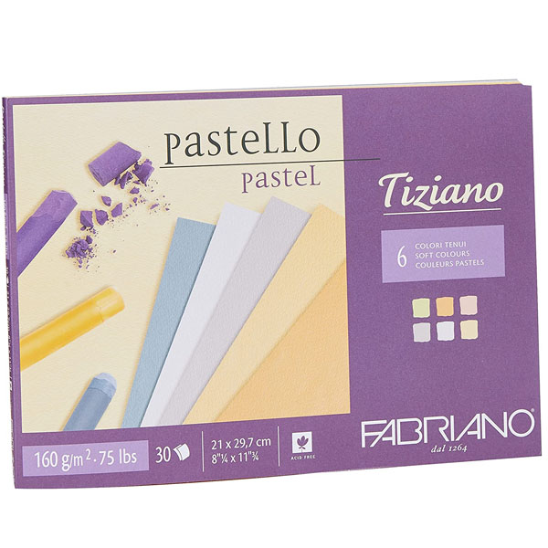 Склейка для пастели Fabriano Tiziano А4 (21x29,7 см), 160 г/м2, 30 л., тёплые цвета - фото 1