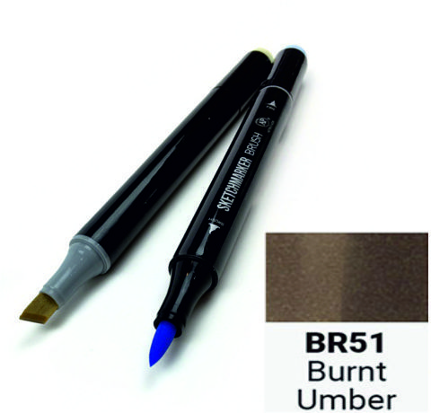 Маркер SKETCHMARKER BRUSH, колір ПАЛЕНА УМБРА (Burnt Umber) 2 пера: долото і м'яке, SMB-BR051 