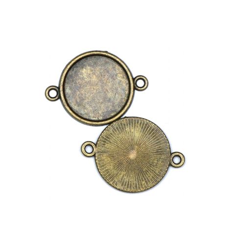 Коннектор, Сеттинг круглый, Античная бронза, D-20 мм, 2шт/уп.
