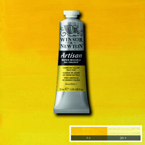 Масляная краска, водорастворимая, Winsor Artisan 37 мл, №#119 Cadmium yellow pale(Кадмий желтый паст