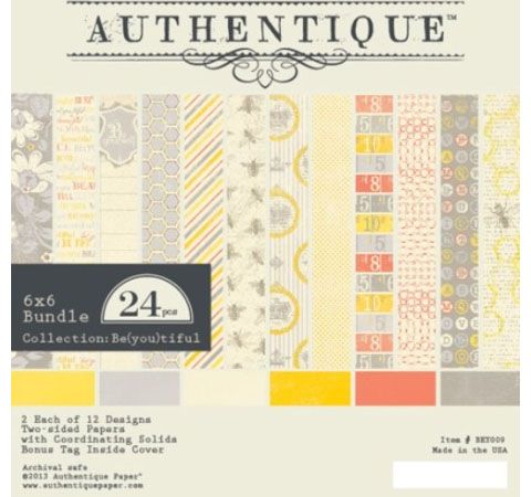 Набор бумаги Authentique «Beyoutiful», 15х15см, 24л.