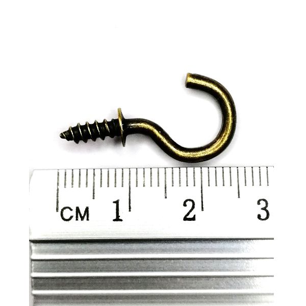 Крючек металлический для ключницы 26*10 mm, цвет - темный металл (B213b) - фото 2