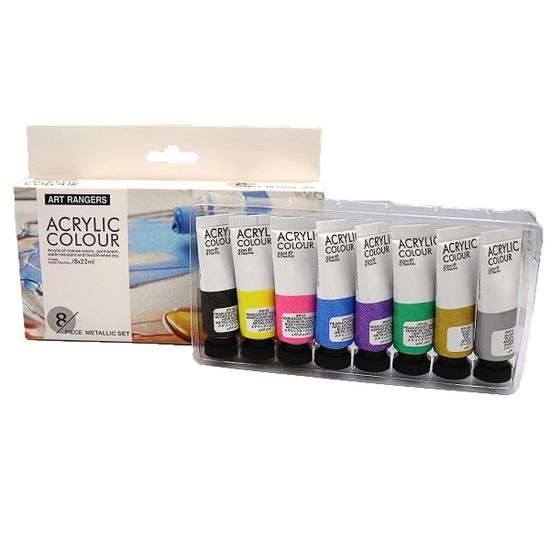 Набор акриловых красок JO Art ranger METALLIC COLOURS, 8x22 ml