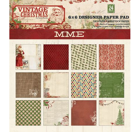 Набор бумаги 15х15 см Vintage Christmas 24л.