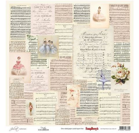 Бумага для скрапбукинга ScrapBerry's «Джульетта Музыка», 30,5х30,5 с
