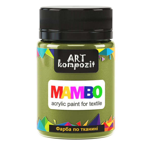 Краска для рисования по ткани MAMBO "ART Kompozit", цвет: 14 ОЛИВКОВЫЙ, 50 ml