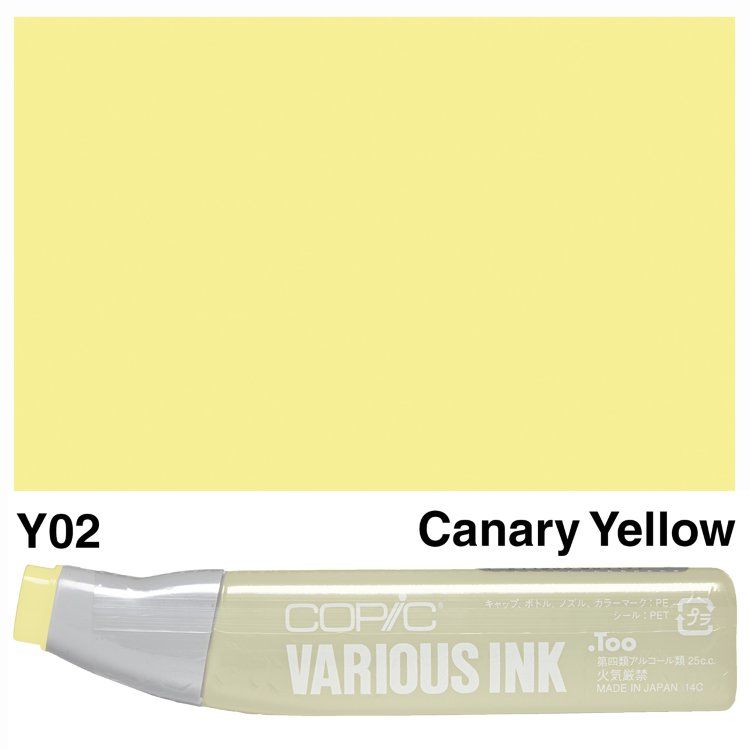 Чернила для маркеров Copic Various Ink, #Y-02 Canary yellow (Светло-желтый)