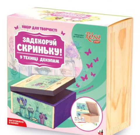 Набор для декорирования шкатулки «Весенние букеты», ROSA Start