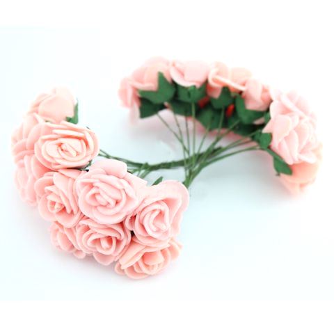 Латексні трояндочки Ніжно-рожеві, D-15 мм, 12 шт/уп. 