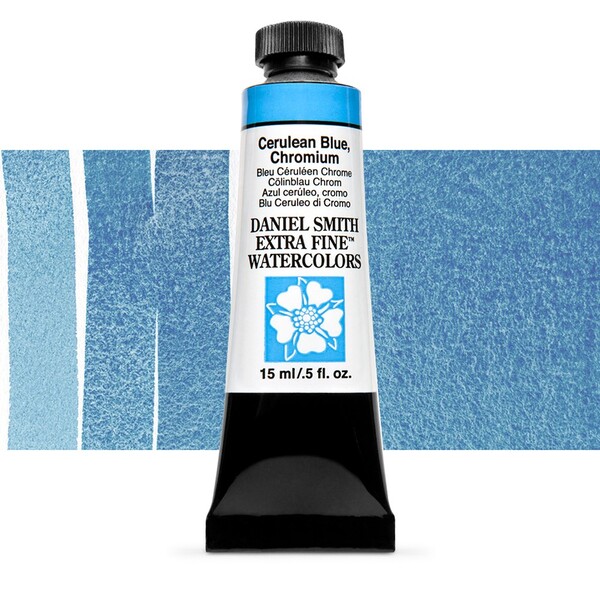 Акварельна фарба Daniel Smith, туба, 15мл. Колір: Cerulean Blue, Chromium s2 