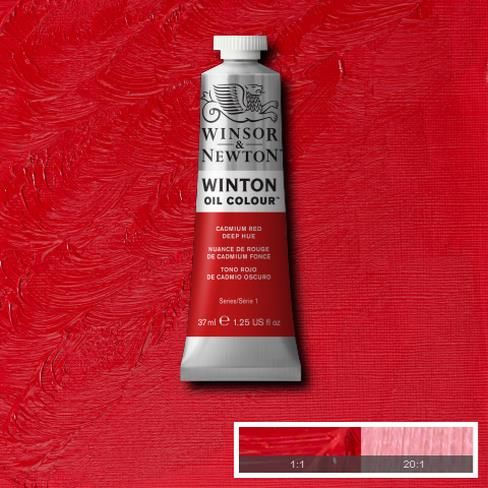 Масляная краска Winton от Winsor & Newton, 37 мл. Цвет: CADMIUM RED DEEP HUE