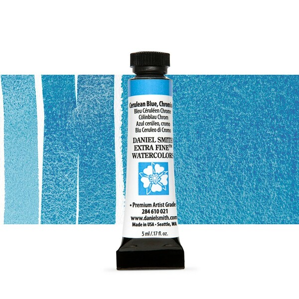 Акварельна фарба Daniel Smith, туба, 5мл. Колір: Cerulean Blue, Chromium s2 