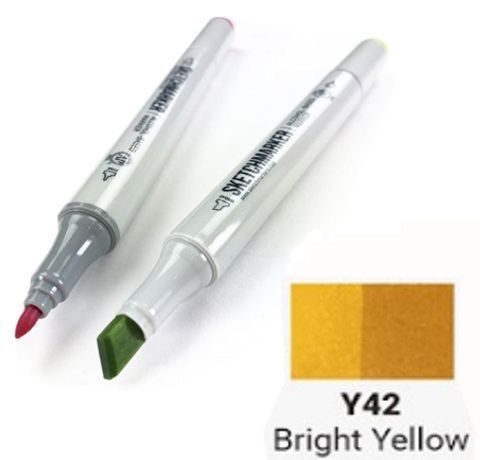 Маркер SKETCHMARKER, цвет ЯРКИЙ ЖЕЛТЫЙ (Bright Yellow) 2 пера: тонкое и долото,SM-Y042