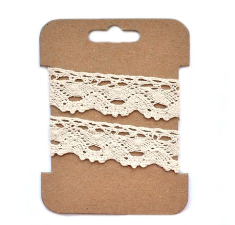 Кружевная лента, Кремовая 118355, ширина - 2.5 см, 2 метра