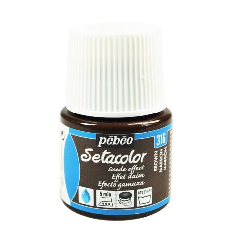 Фарба для тканини Pebeo Setacolor Opaque з ефектом замші, 316 КОРИЧНЕ, 45 ml 