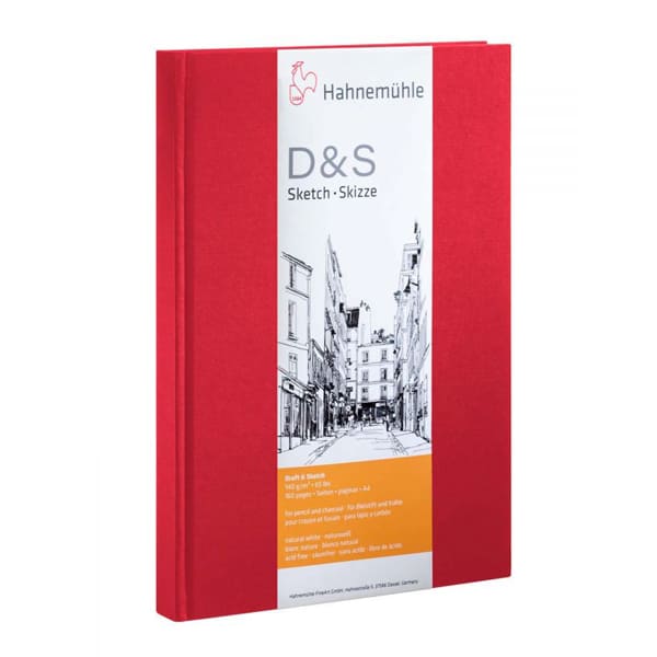 Скетчбук для начерків Hahnemuhle "D&S", портретна, червона А4, 80л, 140г/м2  - фото 1