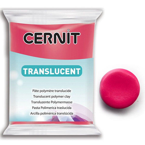 Полимерная глина Cernit Translucent, 56 гр. Цвет: Рубин №130