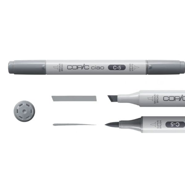 Copic набор маркеров Ciao Set 5+1, Серые цвета+лайнер - фото 3
