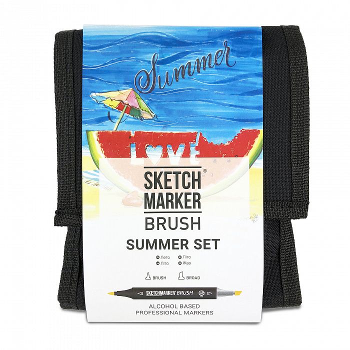 Набір маркерів SKETCHMARKER BRUSH 12 Summer Set - Літо (12 маркерів + сумка органайзер) 
