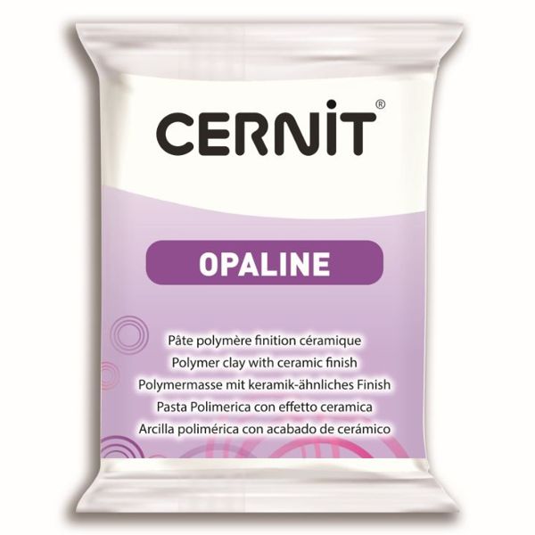 Полімерна глина Cernit OPALINE, Білий №010 (50% прозорості), 56 гр. 