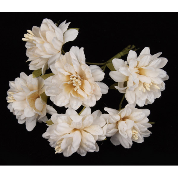 Букетик искусственных цветов хризантемы 6 шт/уп., КРЕМОВЫЕ - фото 1