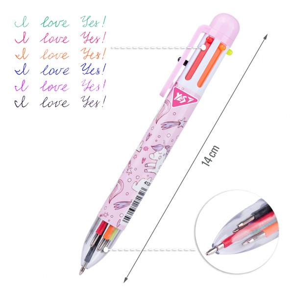 Ручка шариковая «Unicorn» YES, 1,0 мм, 6 цветных стержней  - фото 2