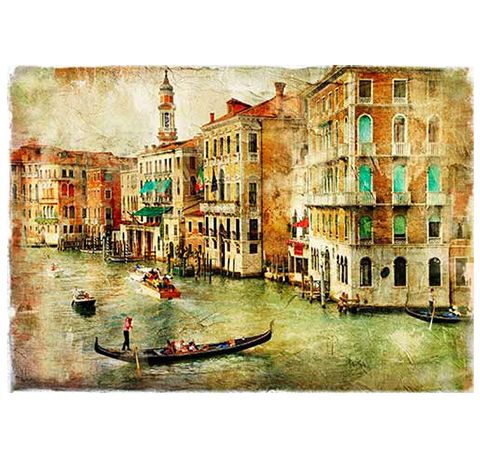Декупажна карта "Картина з видом на Венецію", А4, 55 г/м2, Decards 