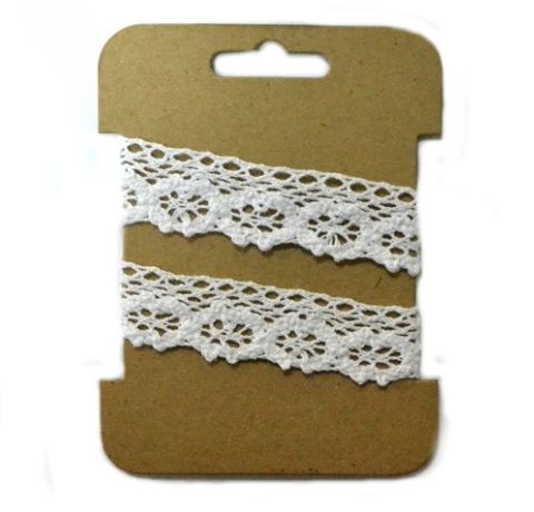 Кружевная лента, Белая 118353, ширина - 2.5 см, 2 метра