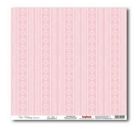 Папір для скрапбукінгу Весільний Рожевий-3, 30,5х30,5 см 