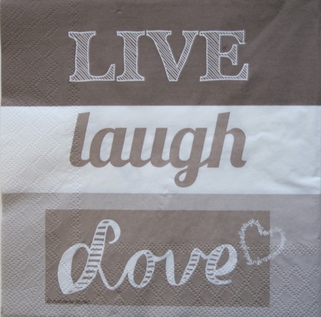 Серветка Написи live, laugh, love 