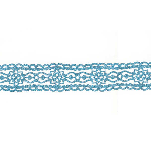 Стрічка фігурна самоклеюча блискуча, блакитна, Santi "Кружево", 1.5 м  - фото 2