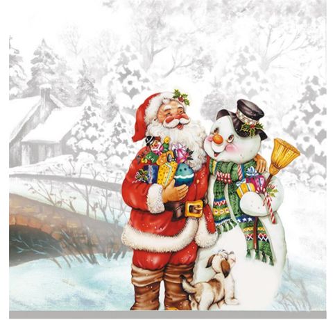 Серветка Санта та сніговик-2 