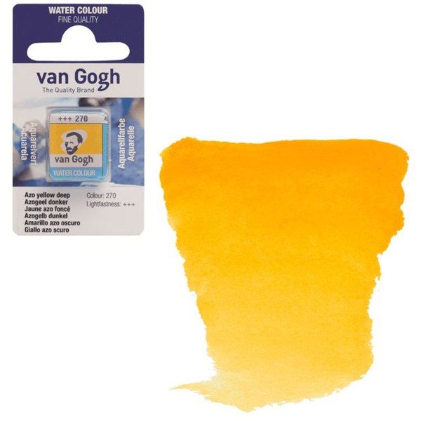 Акварельная краска Van Gogh в кювете ЖЁЛТЫЙ ТЁМНЫЙ AZO (270), Royal Talens