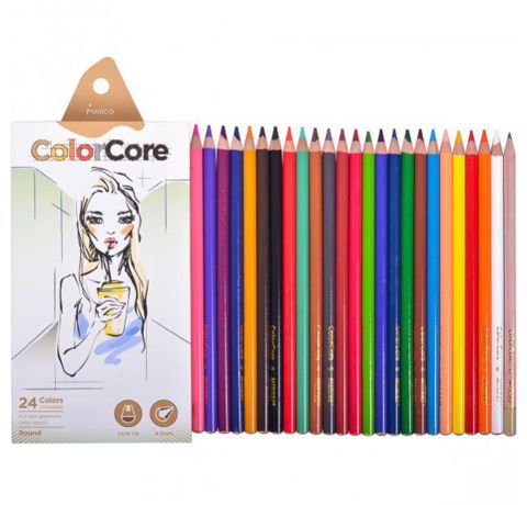 Набір кольорових олівців Marco, ColorCore, 24 шт. + 1 шт. 